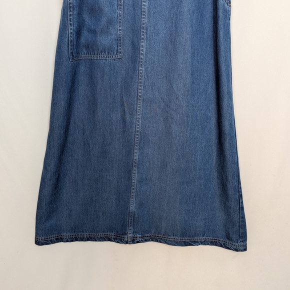 Denim Sleeveless A-Line Midi Dress - Picture 4 of 9